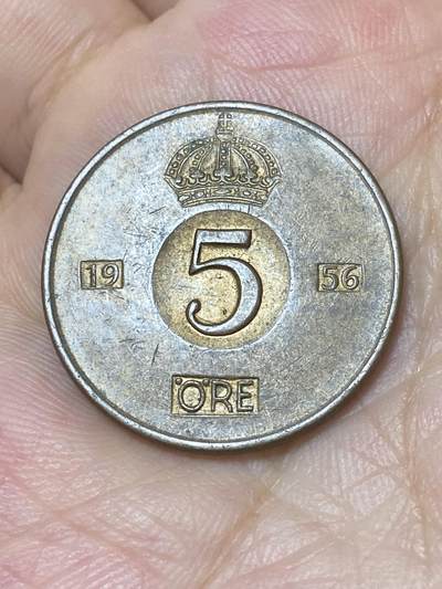 2025年第七十四场(总第一百场）外国好品散币(免佣金) - 瑞典🇸🇪1956年5欧尔(古斯塔夫六世，早期TS标)