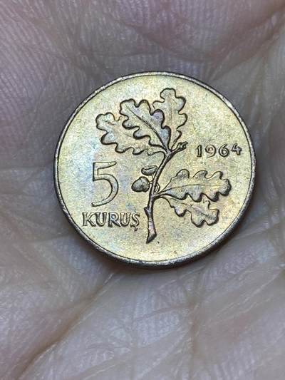 2025年第七十四场(总第一百场）外国好品散币(免佣金) - 土耳其🇹🇷1964年5库鲁(第五套第一版，2.5克版)