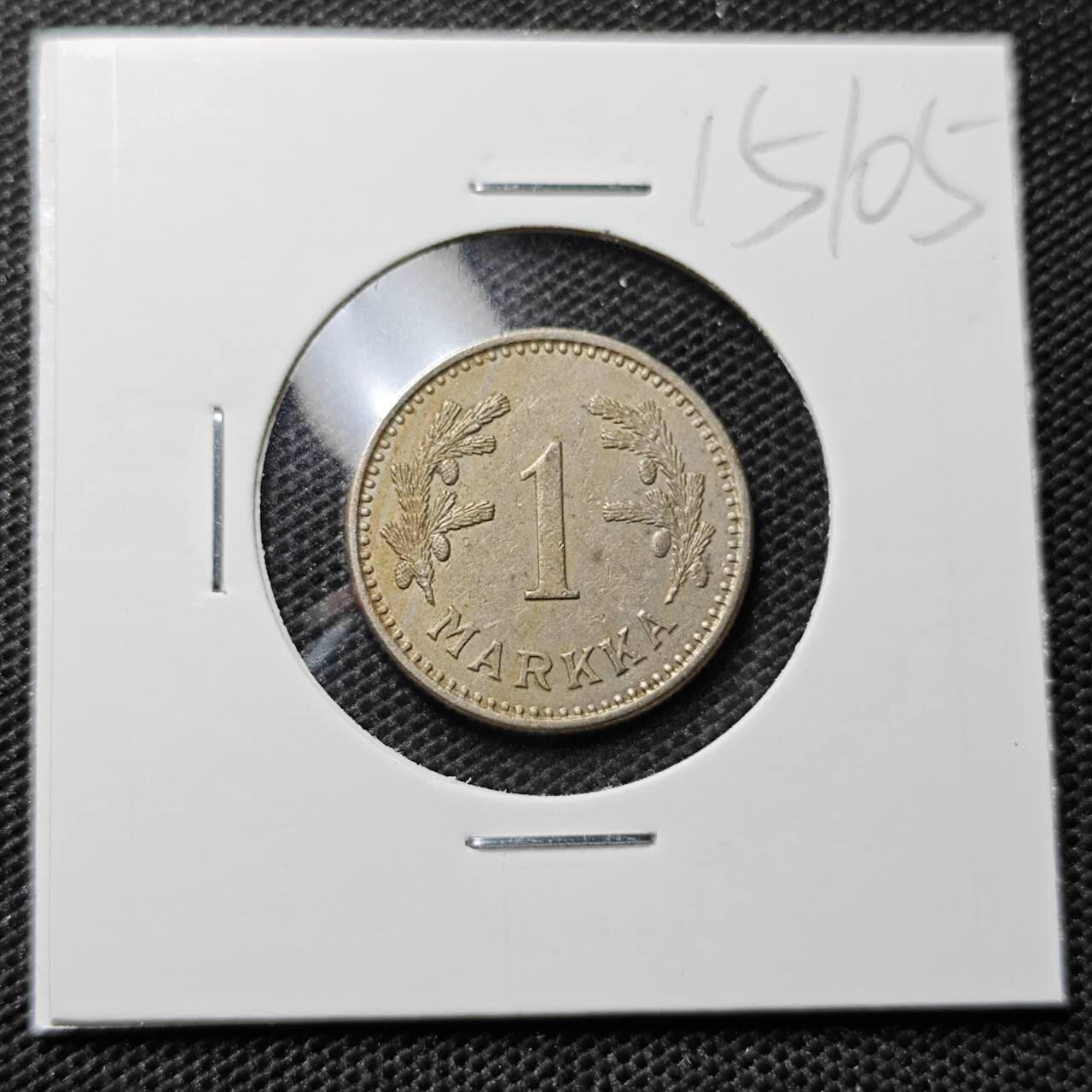 KK钱币收藏小铺 第315期 2月预留时间 周末发货 1928芬兰1马克 