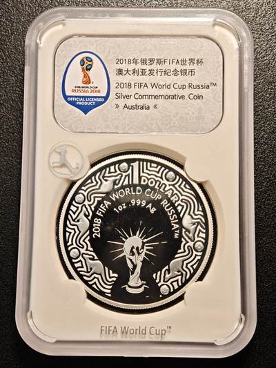 【德藏】世界币章拍卖第140期（拍品征集中~欢迎藏友联系） - 2018年 澳大利亚俄罗斯世界杯1元纪念银币 1盎司 999银