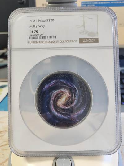 第169期拍卖【长期征集拍品】 - 帕劳2021年最后的边疆银河3盎司彩银币NGC-PF70无盒无证书，999银，发行333枚，评级盒有点瑕疵