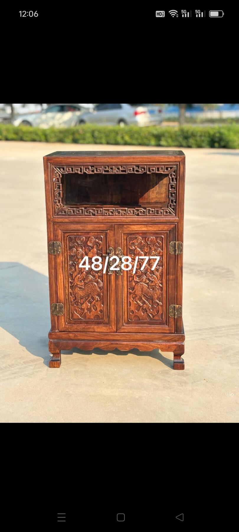 非洲花梨木万立柜，雕工精致，品相完美，尺寸如图
