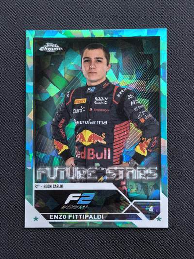 【博洋堂】卡牌拍卖专场第002期 - 2023 Topps Chrome F1 赛车卡 费迪帕尔蒂 红牛青训车手 未来之星 定妆照 23/99编 青碎冰折