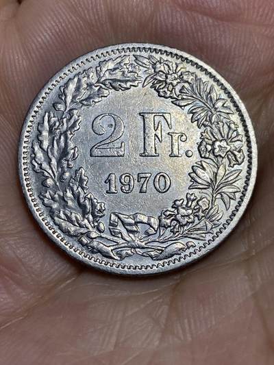 2025年第七十四场(总第一百场）外国好品散币(免佣金) - 瑞士🇨🇭1970年2法郎(无标版)