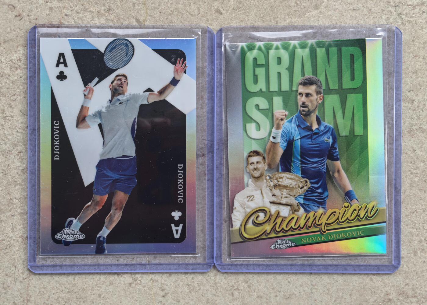 【博洋堂】卡牌拍卖专场第002期 2024 Topps Chrome 网球 德约科维奇 扑克牌特卡 Champion冠军特卡 2张一组