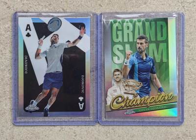 【博洋堂】卡牌拍卖专场第002期 - 2024 Topps Chrome 网球 德约科维奇 扑克牌特卡 Champion冠军特卡 2张一组
