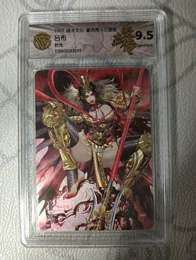 花开卡拍第33期（8月3号周日截拍，品控勿拍!!!拍品不寄存，运费5元，自制卡难免瑕疵，可能存在轻微撞角爆边等出厂瑕疵，品控介意勿拍！） - 焱卡 豪杰传2三国姬 黑暗王朝 吕布 折光 CCG9.5
