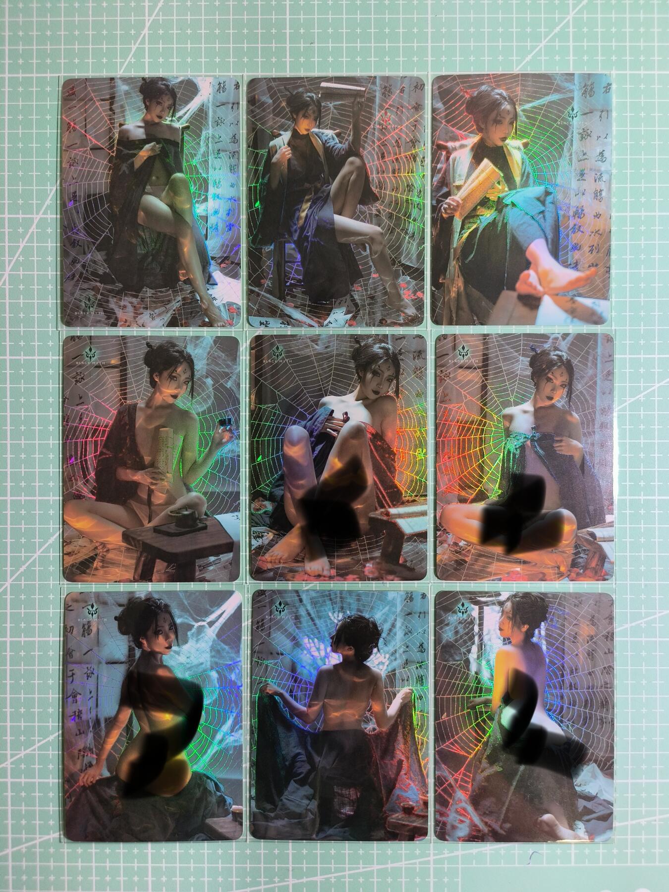 C先生卡牌 第8期 豪杰传亲签 西游姬亲签 卡德曼亲签 人间传亲签（品控显微镜勿拍！默认微瑕。持续收拍品中。。欢迎送拍） 【彩闪】《Cosplay写真卡 》蜘蛛精·四妹（卡背九拼）