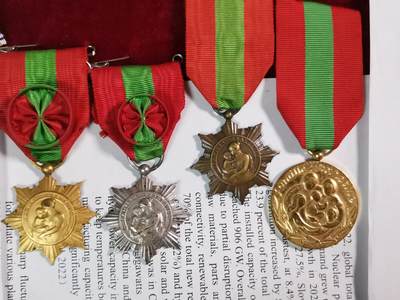 五军都督八月夏季台风场 - 法国母亲奖章组合（金级，银级，铜级），家庭关爱奖章