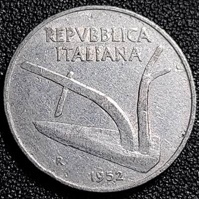 泉币菌-第68场-精品欢乐场-第1场 / 福利放送，感谢大家一直以来的支持。68-72场中，凡拍中15单及以上者，非偏远地区购买者，其所购所有商品满30包邮。       （特别说明：偏远地区包邮条件除满足购满15单及以上外，内蒙古、青海、西藏、宁夏需要满48包邮，新疆、西藏需要满68包邮。） 意大利1952年 10里拉铝币 麦穗 古犁23.3mm