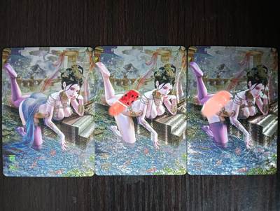 花开卡拍第33期（8月3号周日截拍，品控勿拍!!!拍品不寄存，运费5元，自制卡难免瑕疵，可能存在轻微撞角爆边等出厂瑕疵，品控介意勿拍！） - 燎原卡牌 焱卡文化 巴丁绝色绘卷PART1西施，粗闪，一套3张