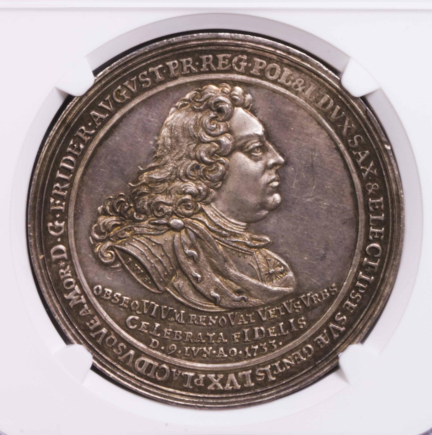 NGC-MS64 1733弗赖堡矿业城市景观大银章 顶级品