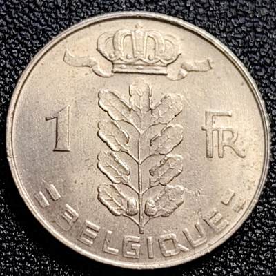 泉币菌-第71场-精品欢乐场-第4场 / 福利放送，感谢大家一直以来的支持。68-72场中，凡拍中15单及以上者，非偏远地区购买者，其所购所有商品满30包邮。       （特别说明：偏远地区包邮条件除满足购满15单及以上外，内蒙古、青海、西藏、宁夏需要满48包邮，新疆、西藏需要满68包邮。） - 比利时1977年1法郎铜镍币（佛兰芒文版BELGIË），谷物女神