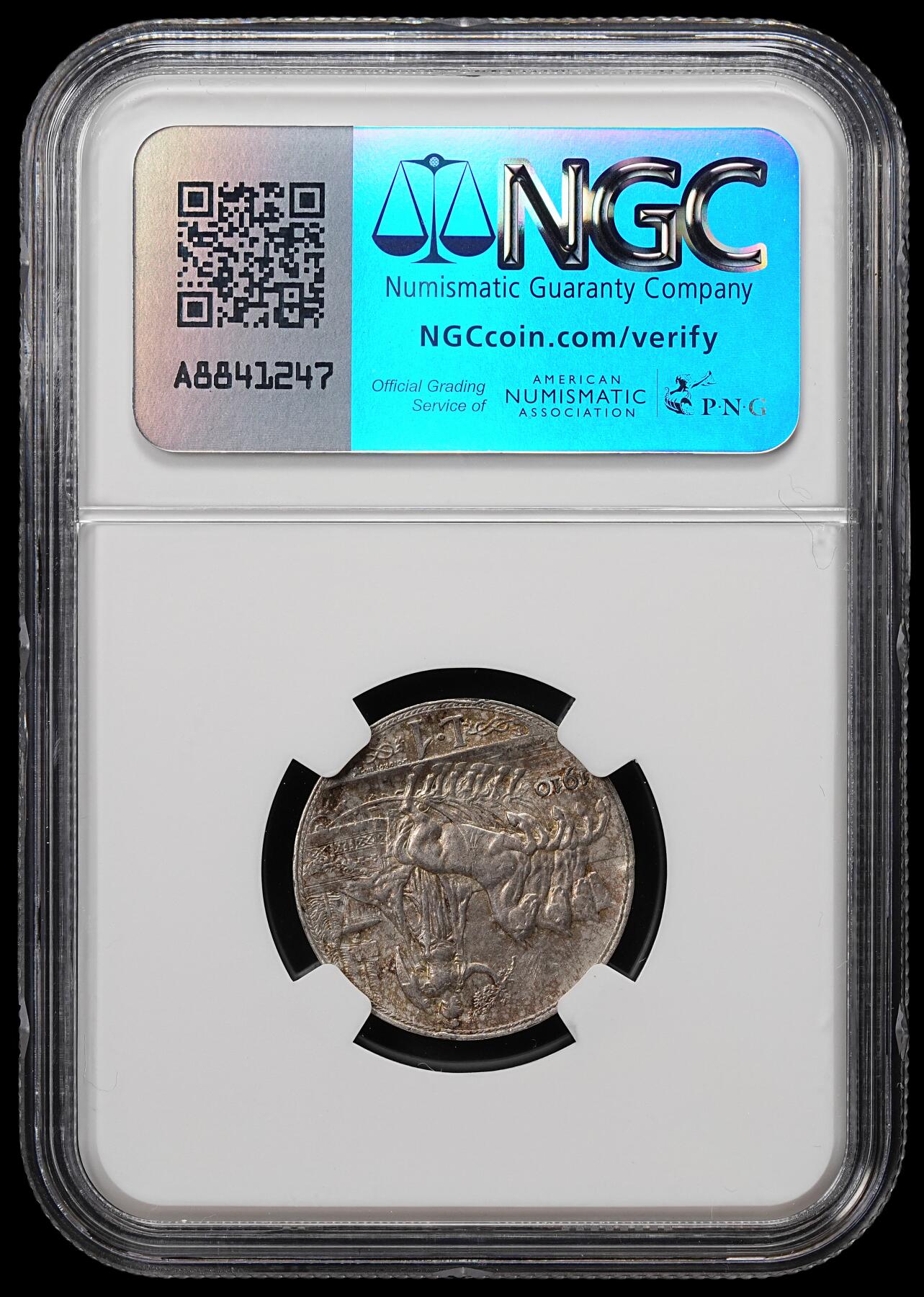 修遠堂世界钱币第七十九期 NGC AU55 1910年意大利马车1里拉银币