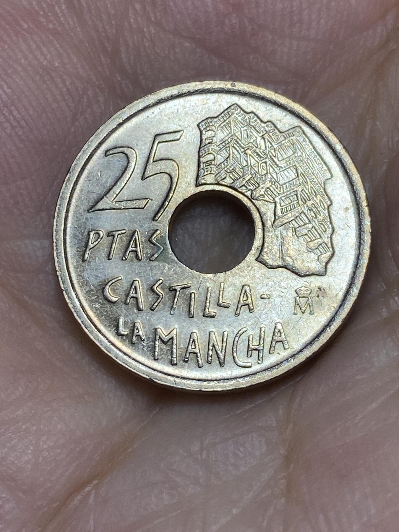 2025年第七十五场(总第一百零一场）外国好品散币(免佣金) 西班牙🇪🇸1996单年份25比塞塔(卡斯蒂利亚–拉曼恰自治区纪念币)