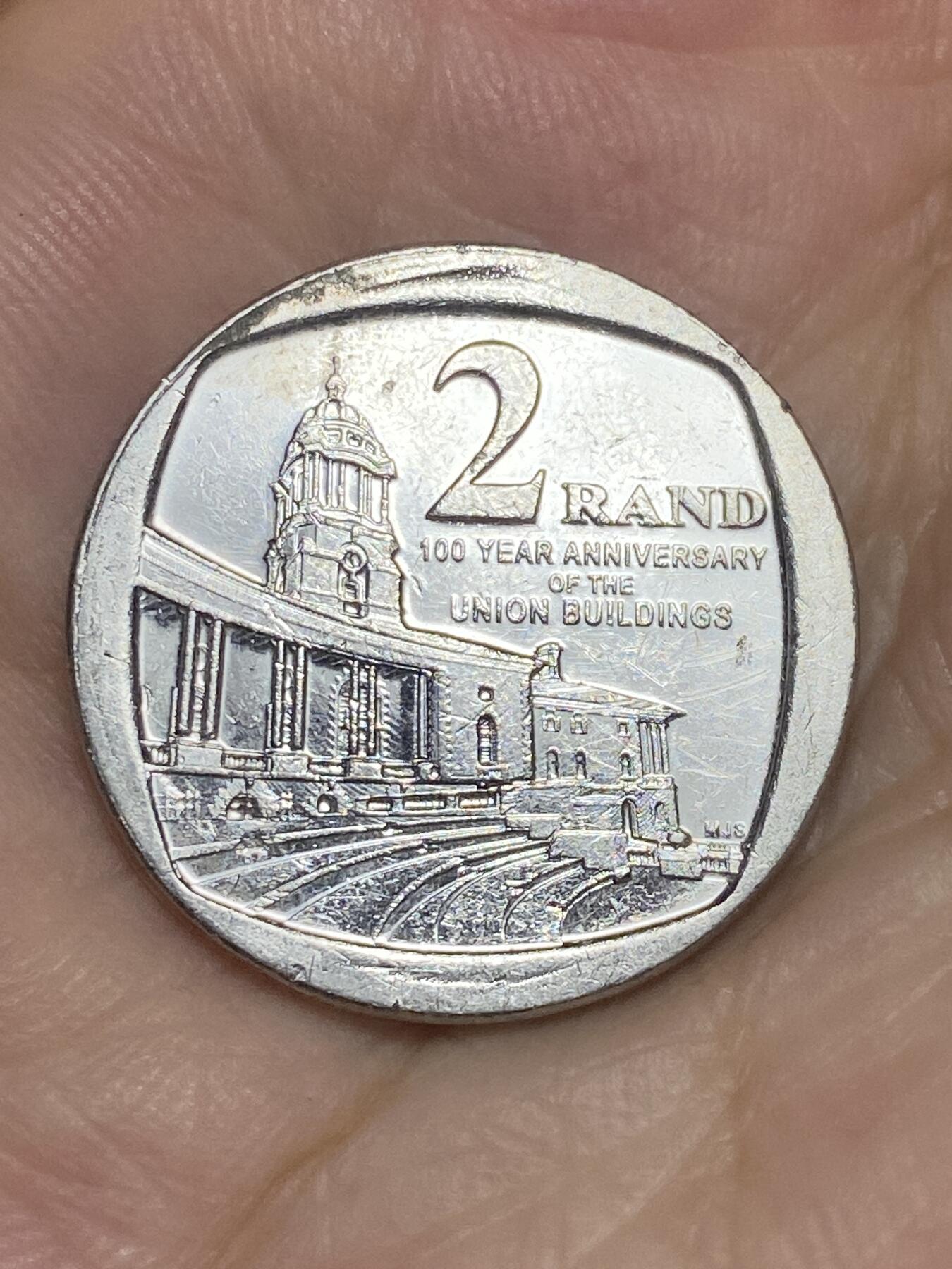 2025年第七十五场(总第一百零一场）外国好品散币(免佣金) 少见–南非🇿🇦2014单年份2兰特(南非联盟成立100周年纪念币)