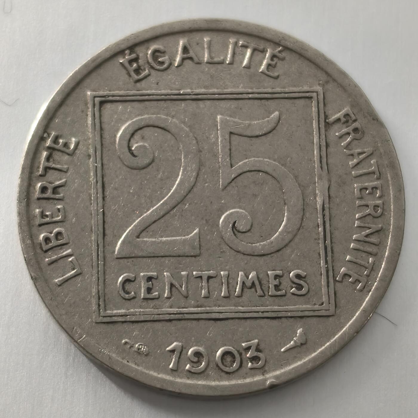 Krab外币市集Vol.23 法国1903年25分