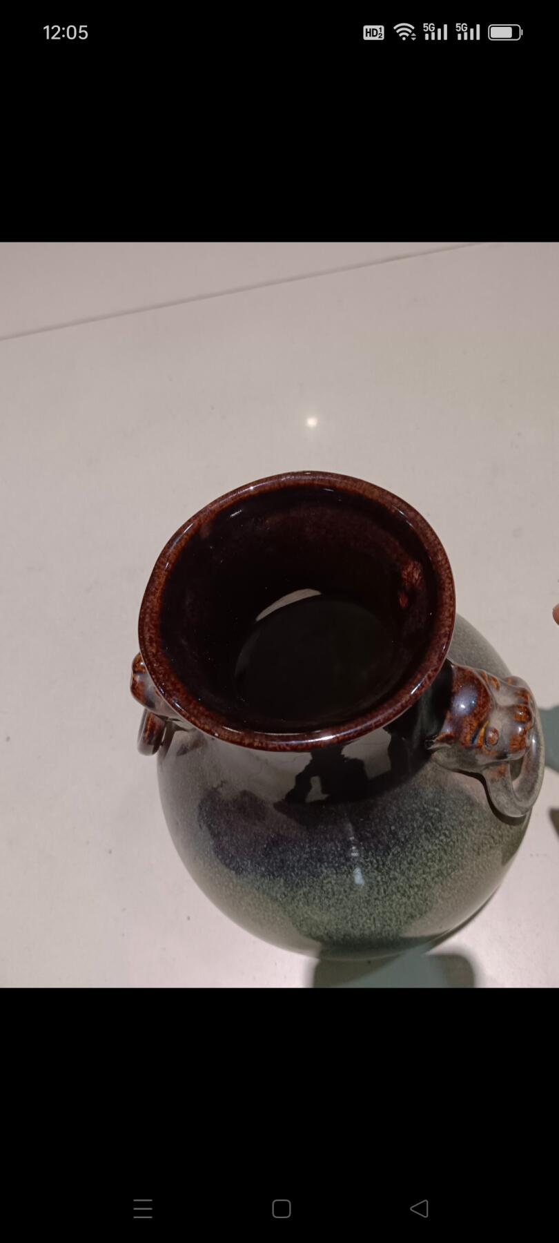 老磁州窑钧釉虎头双耳瓶，器形漂亮，保存完好，品相一流，比较难得少见，包老