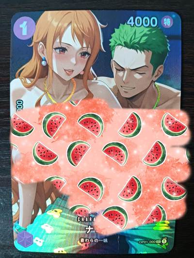 花开卡拍第33期（8月3号周日截拍，品控勿拍!!!拍品不寄存，运费5元，自制卡难免瑕疵，可能存在轻微撞角爆边等出厂瑕疵，品控介意勿拍！） - 海贼王艺术卡 娜美 折光彩闪1张