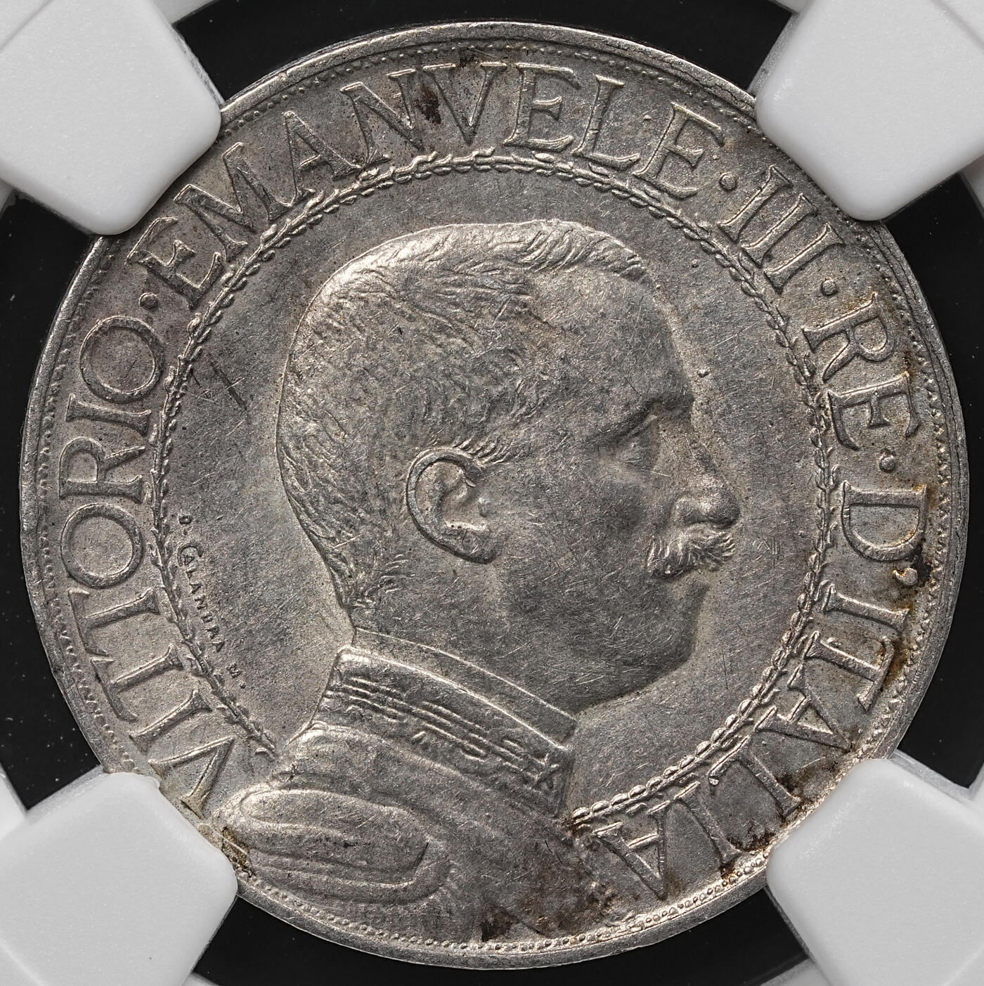 修遠堂世界钱币第七十九期 NGC AU55 1910年意大利马车1里拉银币