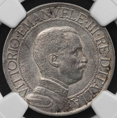 修遠堂世界钱币第七十九期 - NGC AU55 1910年意大利马车1里拉银币