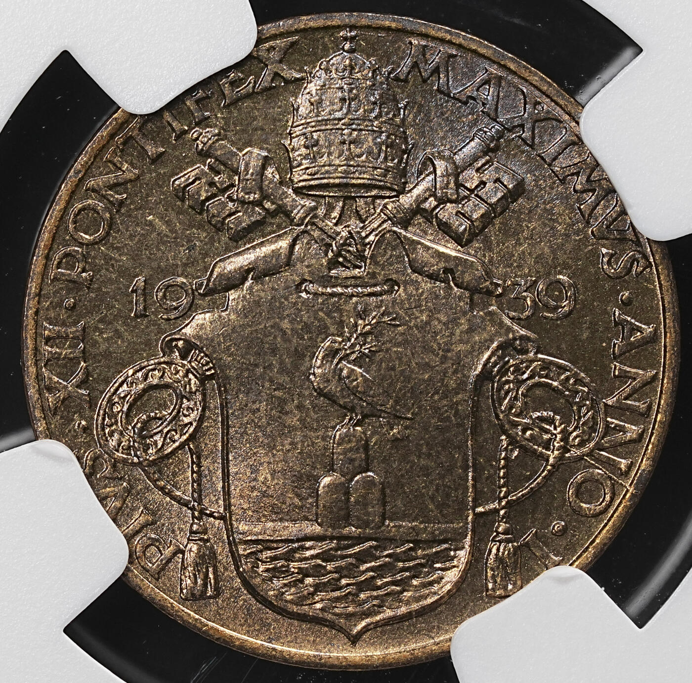 修遠堂世界钱币第七十九期 NGC MS64 1939年梵蒂冈5分铜币