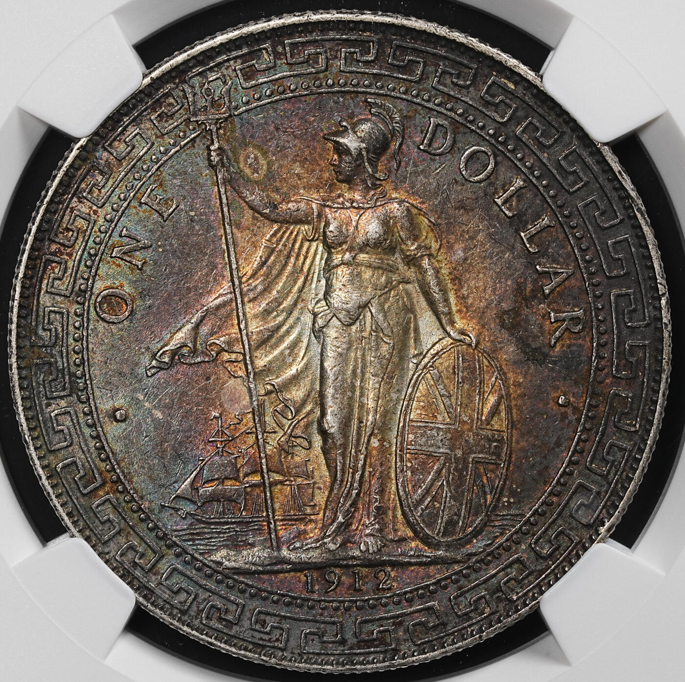 修遠堂世界钱币第七十九期 NGC AU55 1912年站人 酱黑五彩 国币发财包浆 一流味道