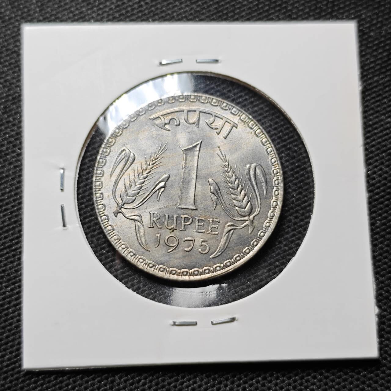 KK钱币收藏小铺 第316期 2月预留时间 周末发货 1975印度1卢比 好品大币