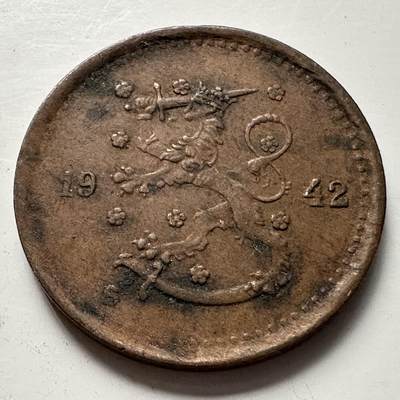 🌹外币初藏🌹🐯2025年第83场  每周二四六晚8️⃣点 接代拍 - 芬兰1942年50芬尼 铜币