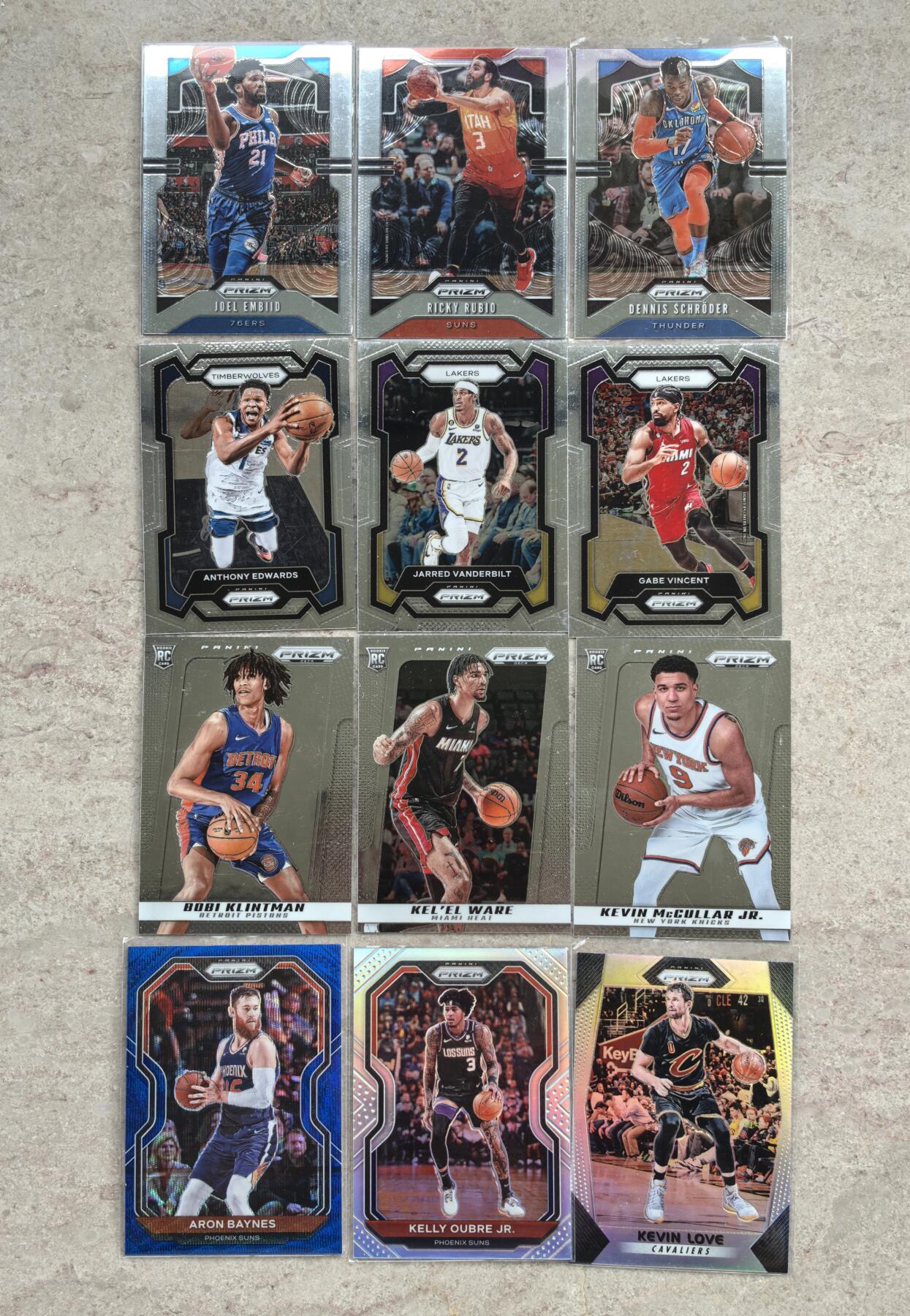 【博洋堂】卡牌拍卖专场第002期 2021-25 Panini NBA Prizm系列 爱德华兹 恩比德 乐福等12张一组