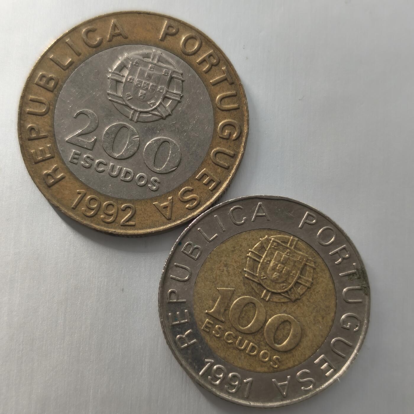 Krab外币市集Vol.23 葡萄牙200/100埃斯库多2枚一组
