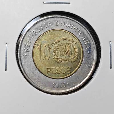 KK钱币收藏小铺 第316期 2月预留时间 周末发货 - 2005多米尼加10比索 