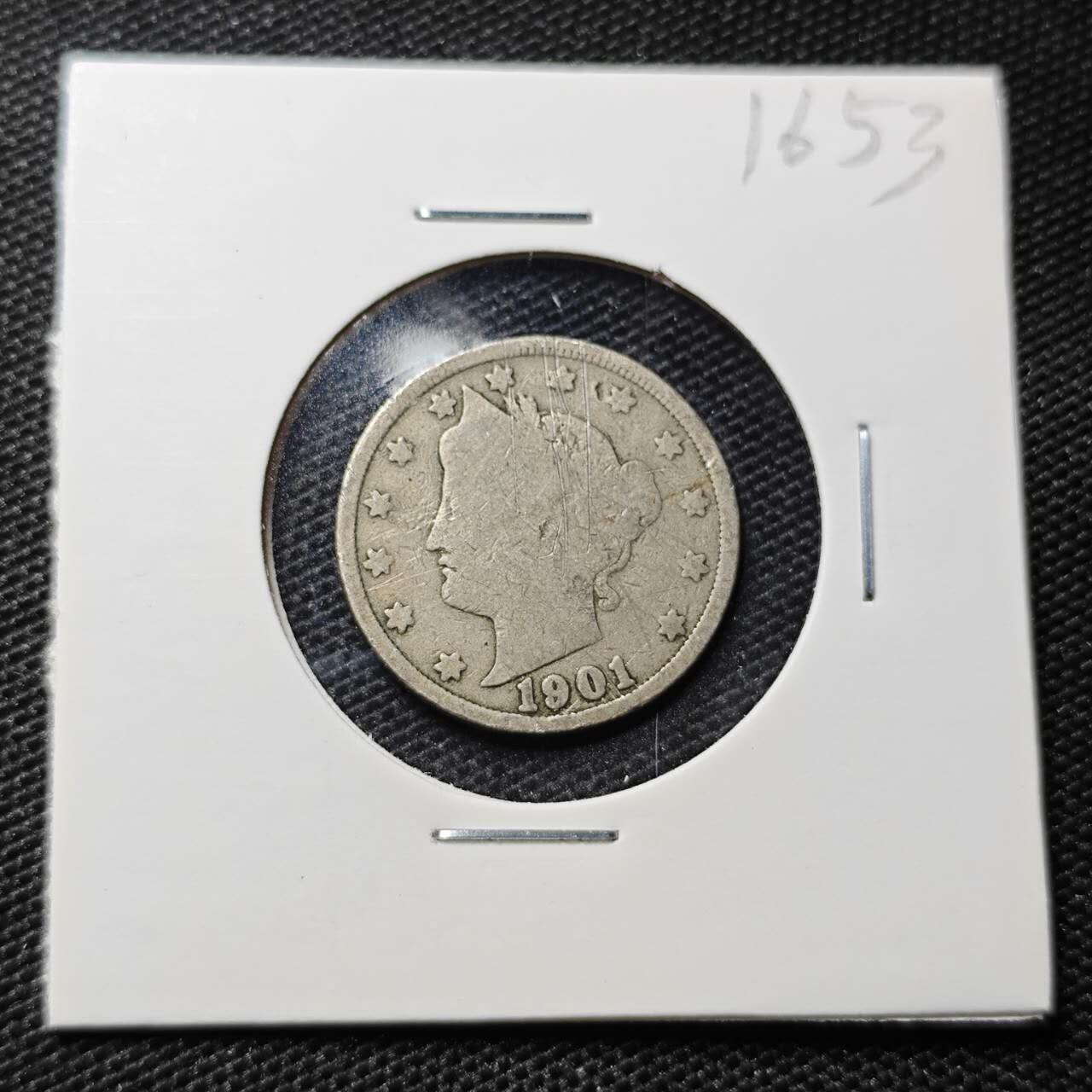 KK钱币收藏小铺 第316期 2月预留时间 周末发货 1901美国5分 