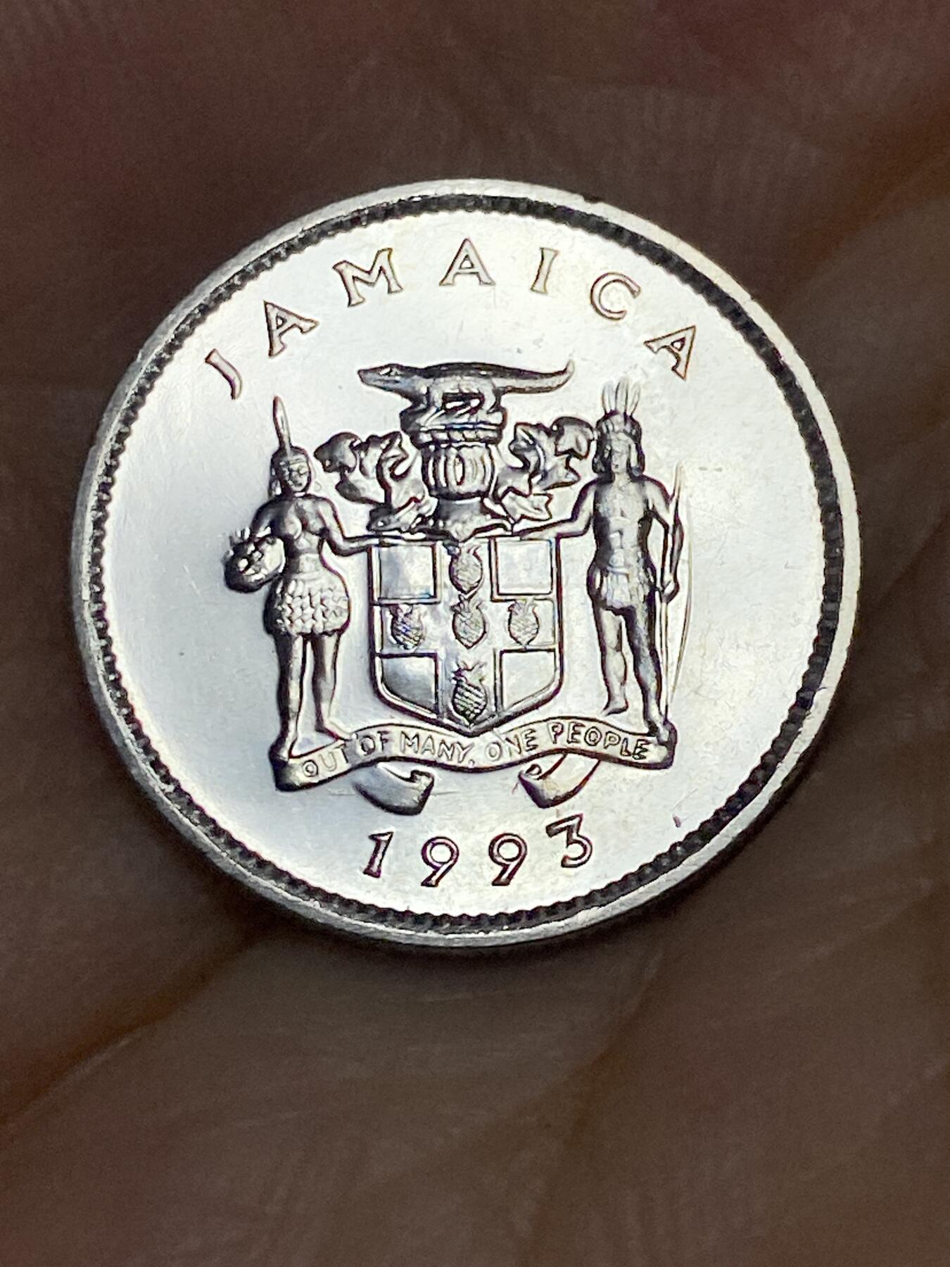 2025年第七十五场(总第一百零一场）外国好品散币(免佣金) 牙买加🇯🇲1993年5分(独立后第一套，宽国名版)