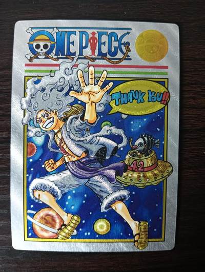 花开卡拍第33期（8月3号周日截拍，品控勿拍!!!拍品不寄存，运费5元，自制卡难免瑕疵，可能存在轻微撞角爆边等出厂瑕疵，品控介意勿拍！） - 奇点卡牌 海贼王 尼卡路飞 漫画扉页 粗闪1张