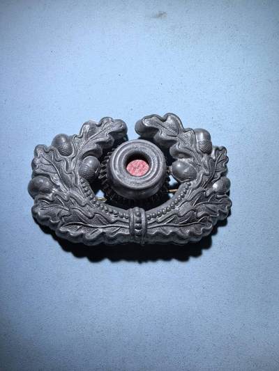 盛世勋华——号角文化勋章邮票专场拍卖第273期 - 德国（1939）国防军陆军军官大檐帽金属帽徽 少见带厂标
