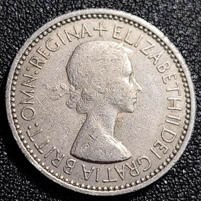 泉币菌-第69场-精品欢乐场-第2场 / 福利放送，感谢大家一直以来的支持。68-72场中，凡拍中15单及以上者，非偏远地区购买者，其所购所有商品满30包邮。       （特别说明：偏远地区包邮条件除满足购满15单及以上外，内蒙古、青海、西藏、宁夏需要满48包邮，新疆、西藏需要满68包邮。） 少见 1953年 英国1先令镍币 苏格兰站狮  伊丽莎白二世 24mm 