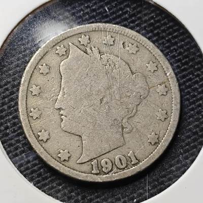 KK钱币收藏小铺 第316期 2月预留时间 周末发货 - 1901美国5分 