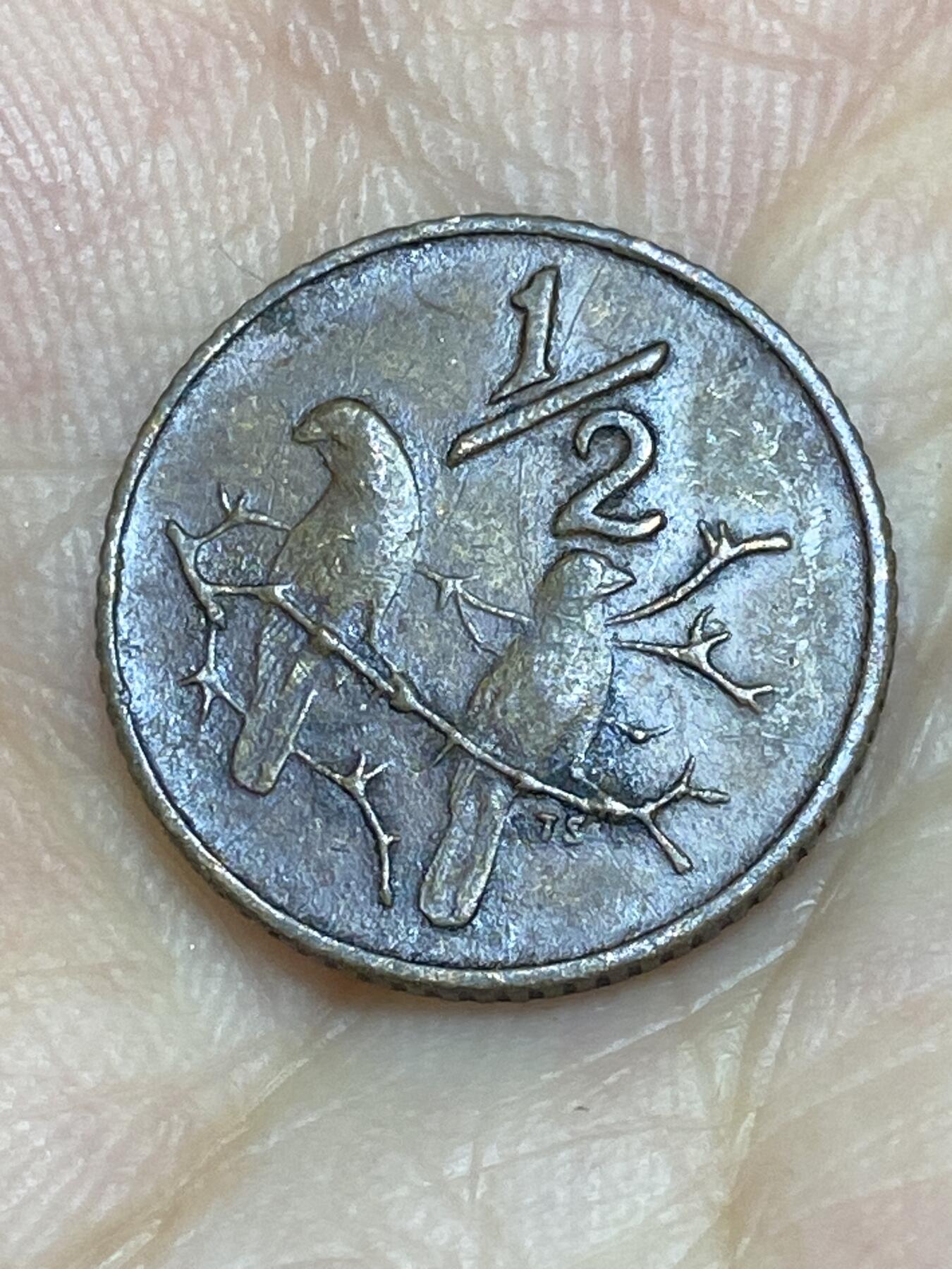 2025年第七十五场(总第一百零一场）外国好品散币(免佣金) 少见–南非🇿🇦1970年1/2分(独立后第七套最小面值，首发年)