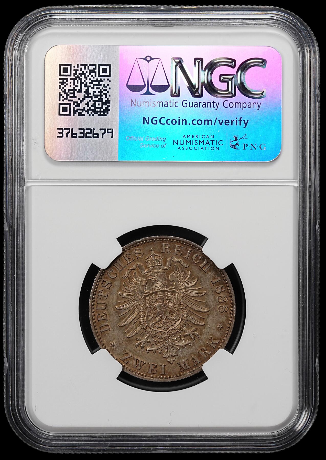 修遠堂世界钱币第七十九期 NGC MS61 1888年普鲁士2马克银币 腓特烈三世