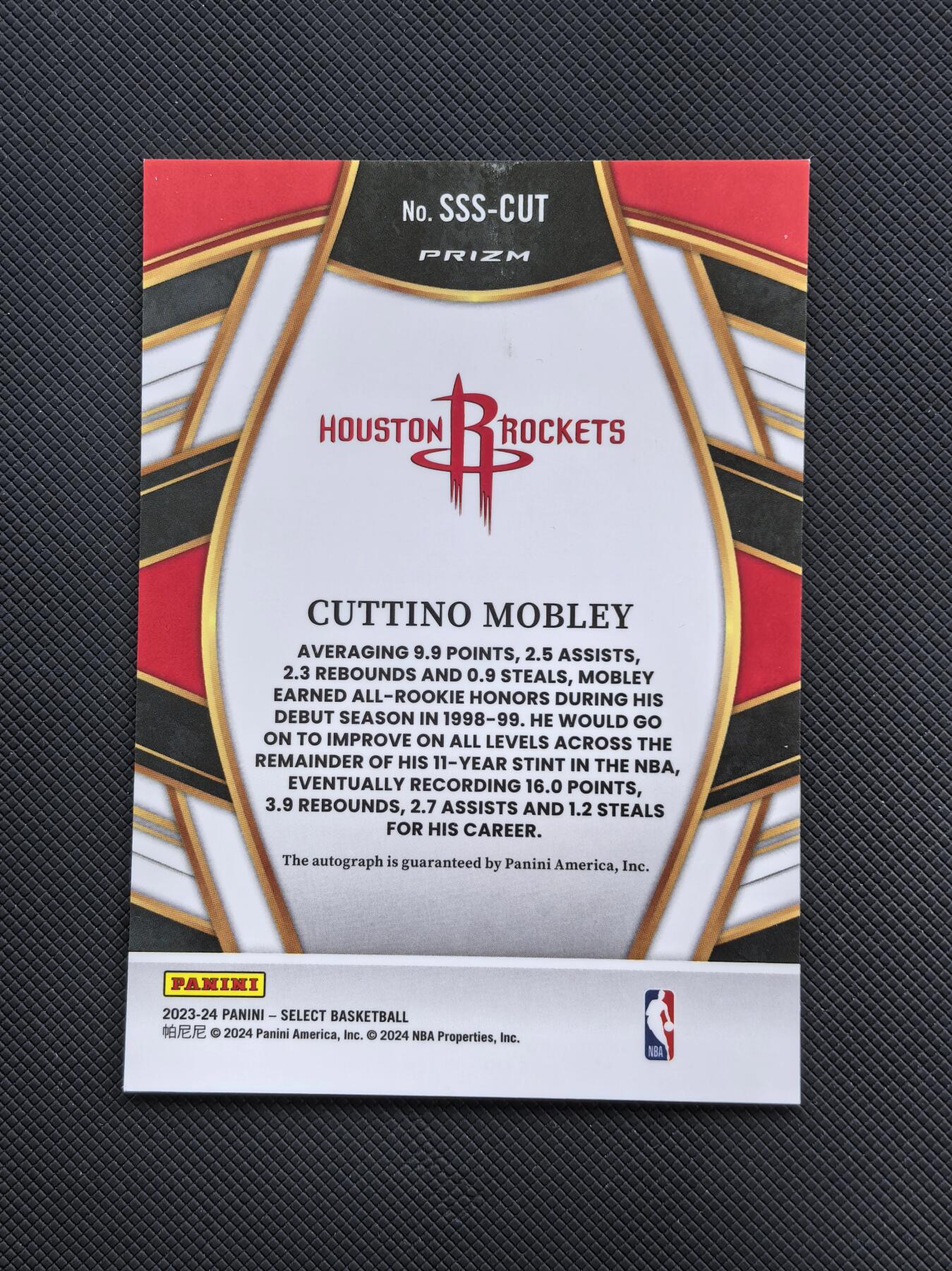 【博洋堂】卡牌拍卖专场第002期 2023-24 Panini Select系列 莫布里 老猫 火箭队 签字