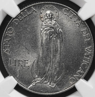 修遠堂世界钱币第七十九期 - NGC MS64 1941年梵蒂冈1里拉