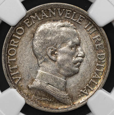修遠堂世界钱币第七十九期 - NGC AU58 1917年意大利马车1里拉银币 五彩