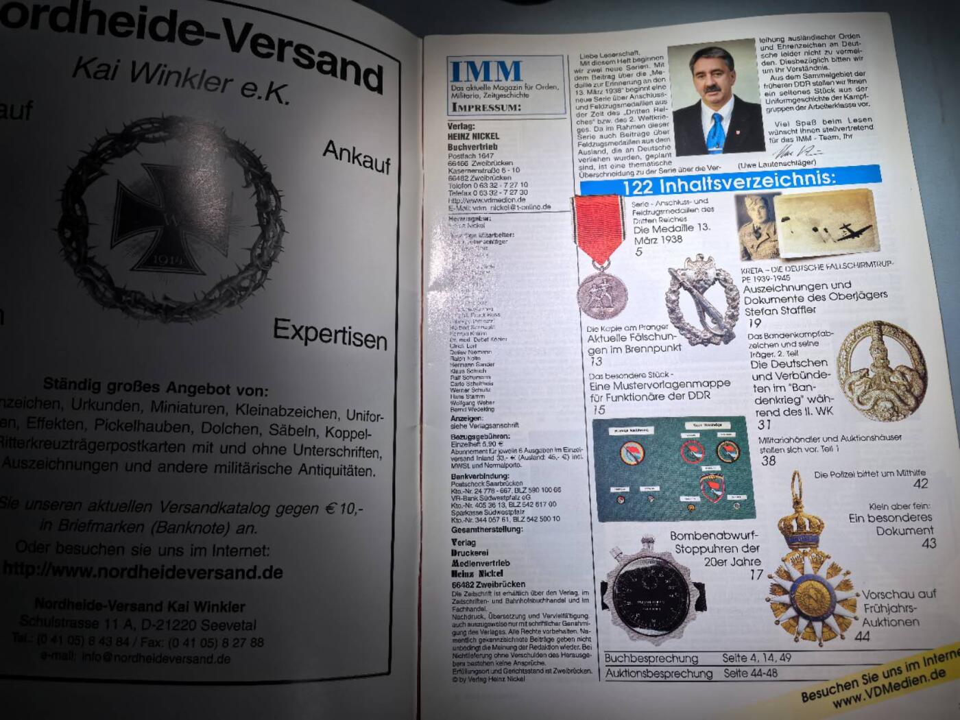 盛世勋华——号角文化勋章邮票专场拍卖第273期 德国出版 Militaria-Magazin杂志 2006年三四月刊总第122期 50页