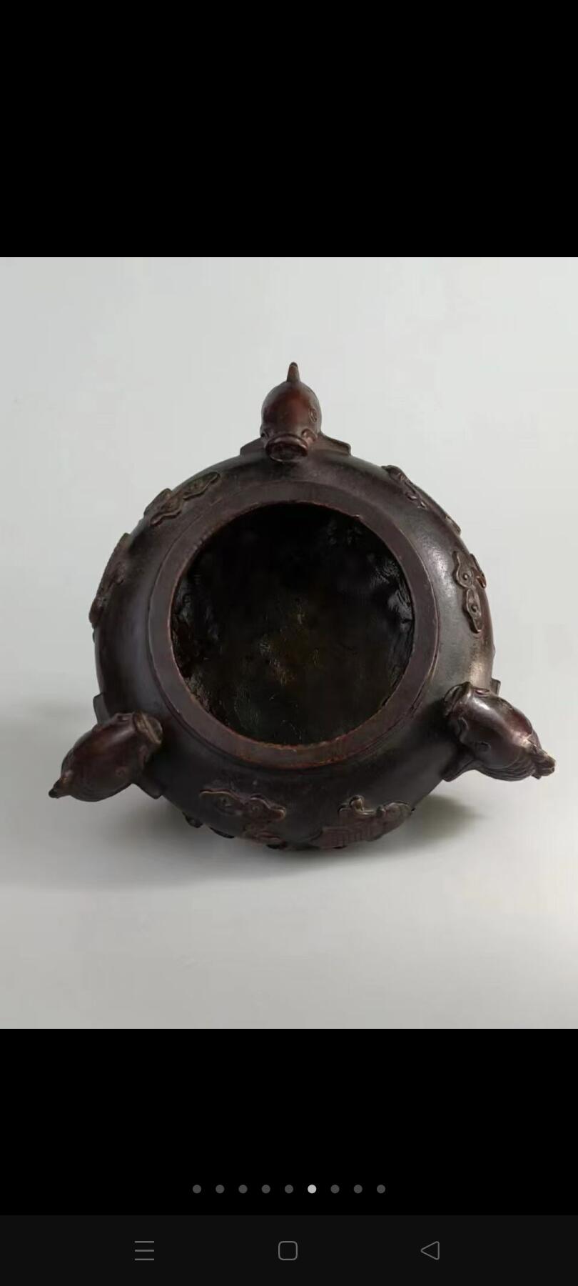 旧藏  【鲤鱼跃龍门】铜香炉，全品完整，包浆厚重，尺寸重量如图！