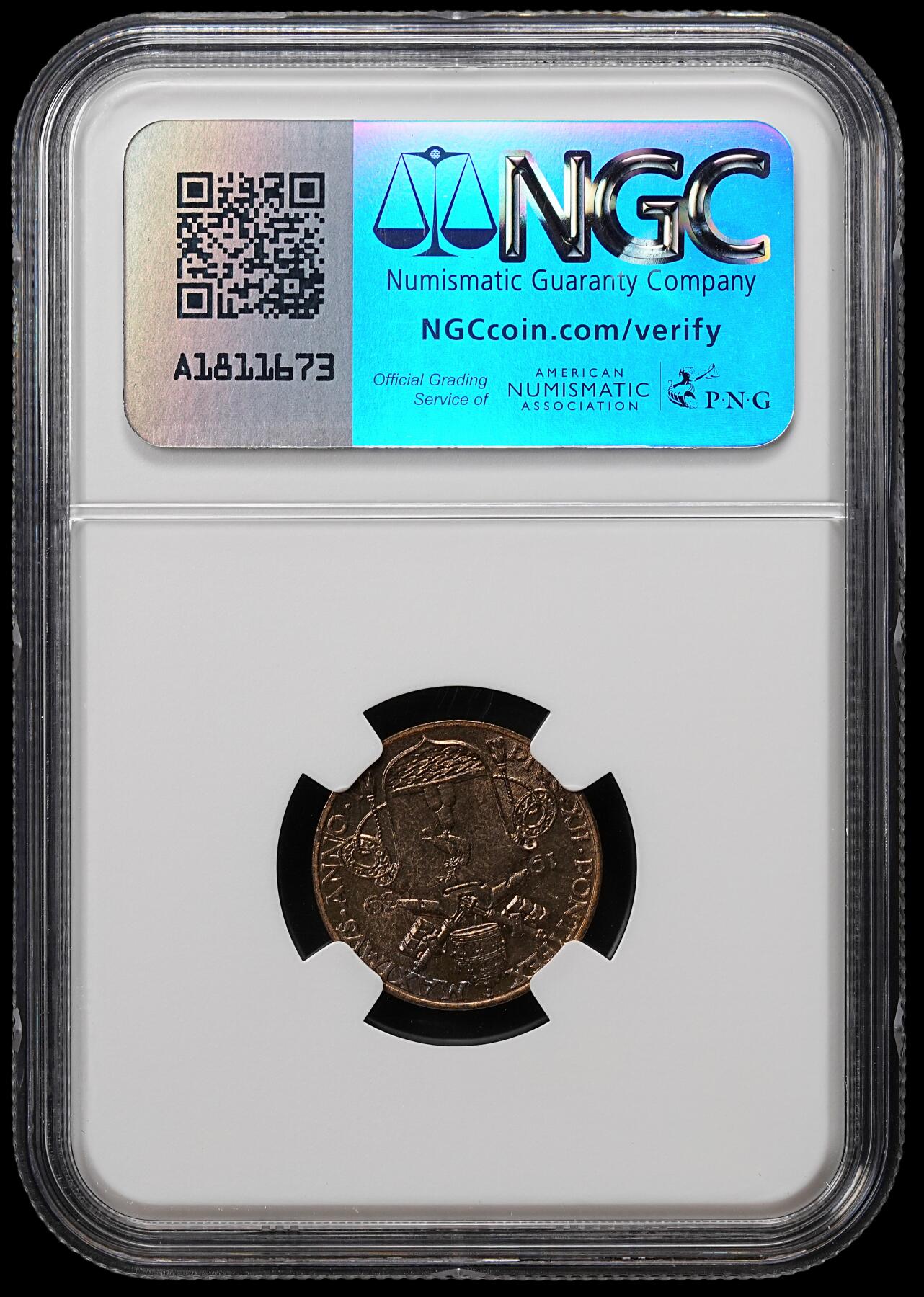 修遠堂世界钱币第七十九期 NGC MS64 1939年梵蒂冈5分铜币