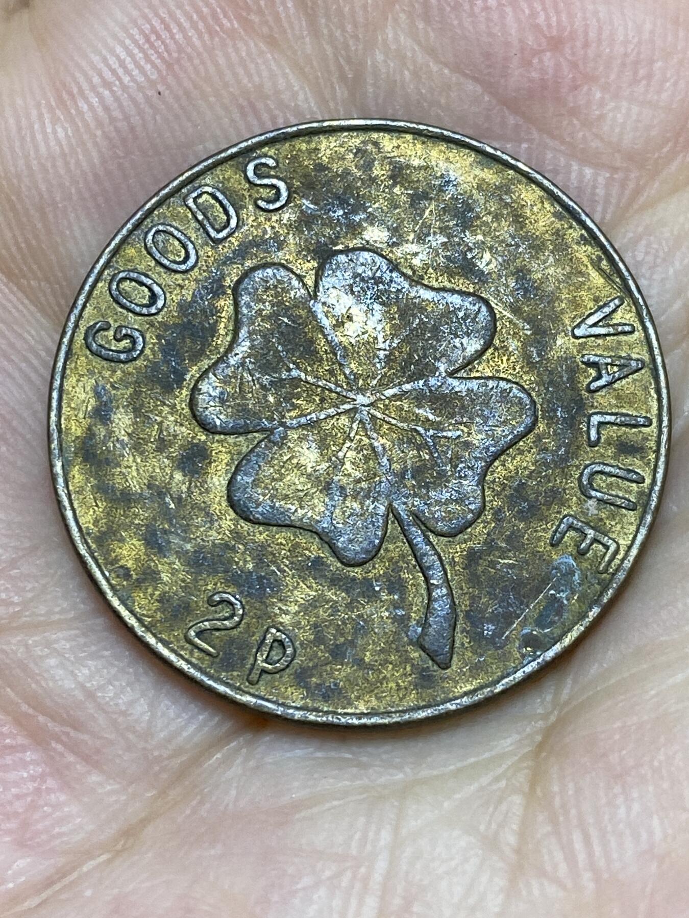 2025年第七十五场(总第一百零一场）外国好品散币(免佣金) 四叶草🍀图案2便士代币