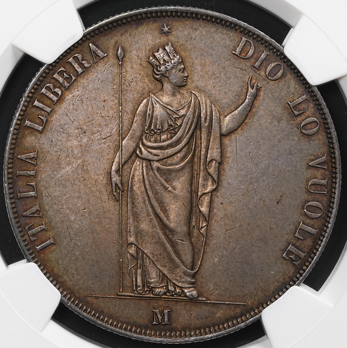 修遠堂世界钱币第七十九期 NGC-AUD 1848伦巴第革命临时政府5里拉大银币 老包浆 错杀没分