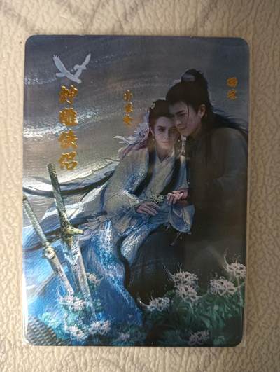花开卡拍第33期（8月3号周日截拍，品控勿拍!!!拍品不寄存，运费5元，自制卡难免瑕疵，可能存在轻微撞角爆边等出厂瑕疵，品控介意勿拍！） - 燎原卡牌 武林志特卡 神雕侠侣-杨过小龙女合体 粗闪