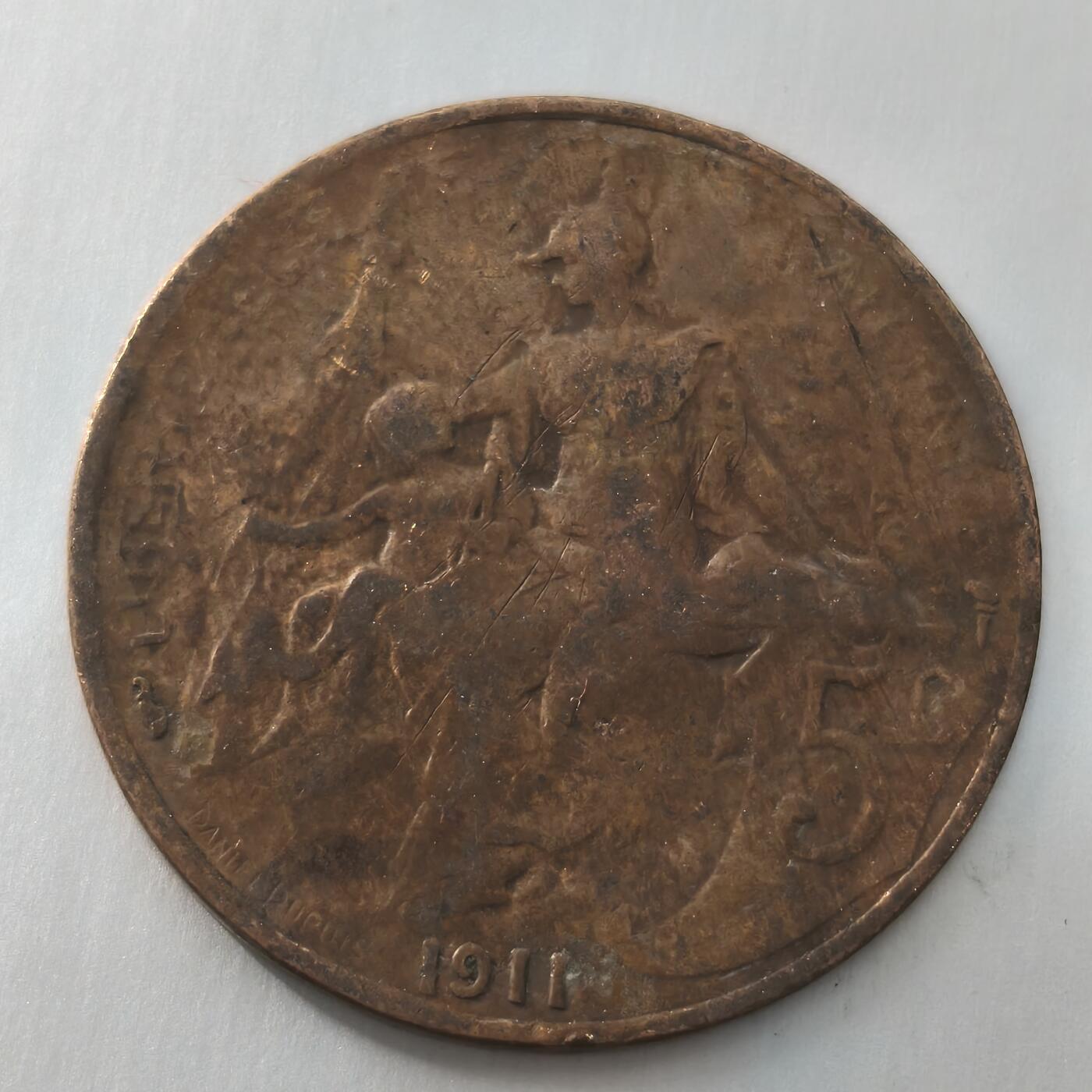 Krab外币市集Vol.23 法国1911年5分